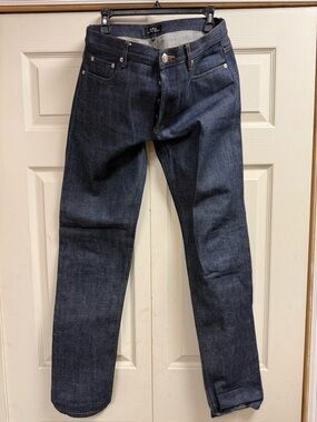 A.P.C. Men's Petit New Standard ButtonFly Selvedge Blue Jeans 32 x 34